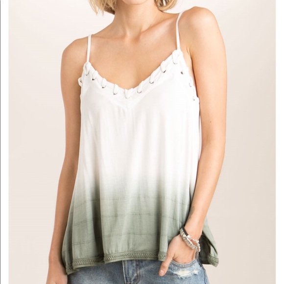 Desired Collection Tops - BUY1GET1 1️⃣left Ivory/Sage dip dyed tank